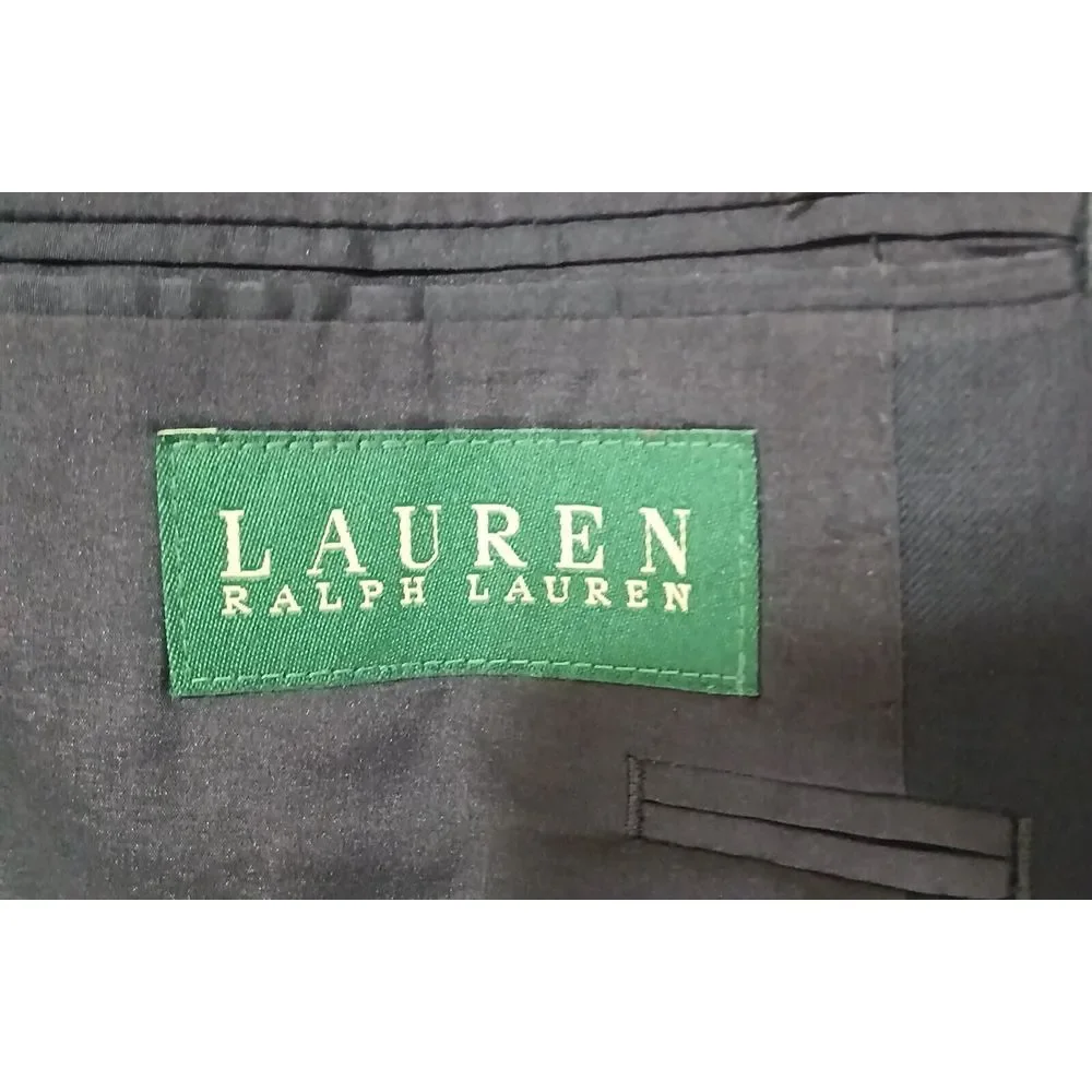Ralph Lauren Sport Jacket Mens Navy Blue Wool Blazer Gold Button Size 44L